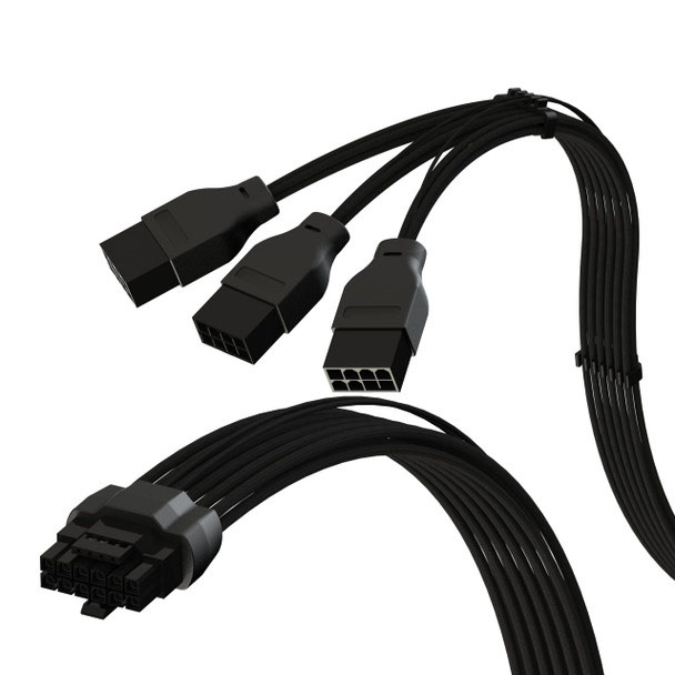 PCIe 5.0 16P（12+4）600W大电流电源线 16AWG，尼龙编织 3*8Pin PCIe 4.0 PSU   与RTX40和RTX30 FE GPU兼容