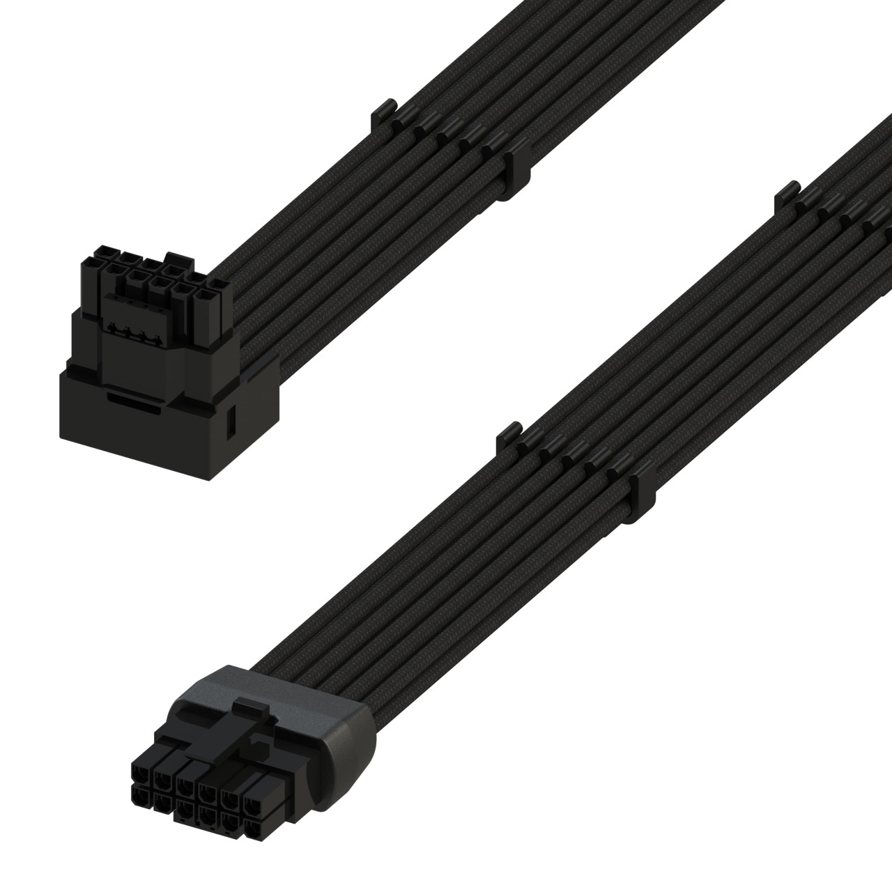 右角600W PCIe 5.0 16Pin（12+4）大电流电源线 尼龙编网 