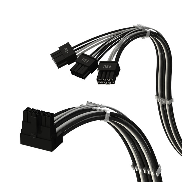 左角PCIE 5.0 16Pin（12+4）对3x8Pin |16AWG尼龙编网 兼容RTX40和RTX30 FE |仅适用于ASUS/EVGA PSU