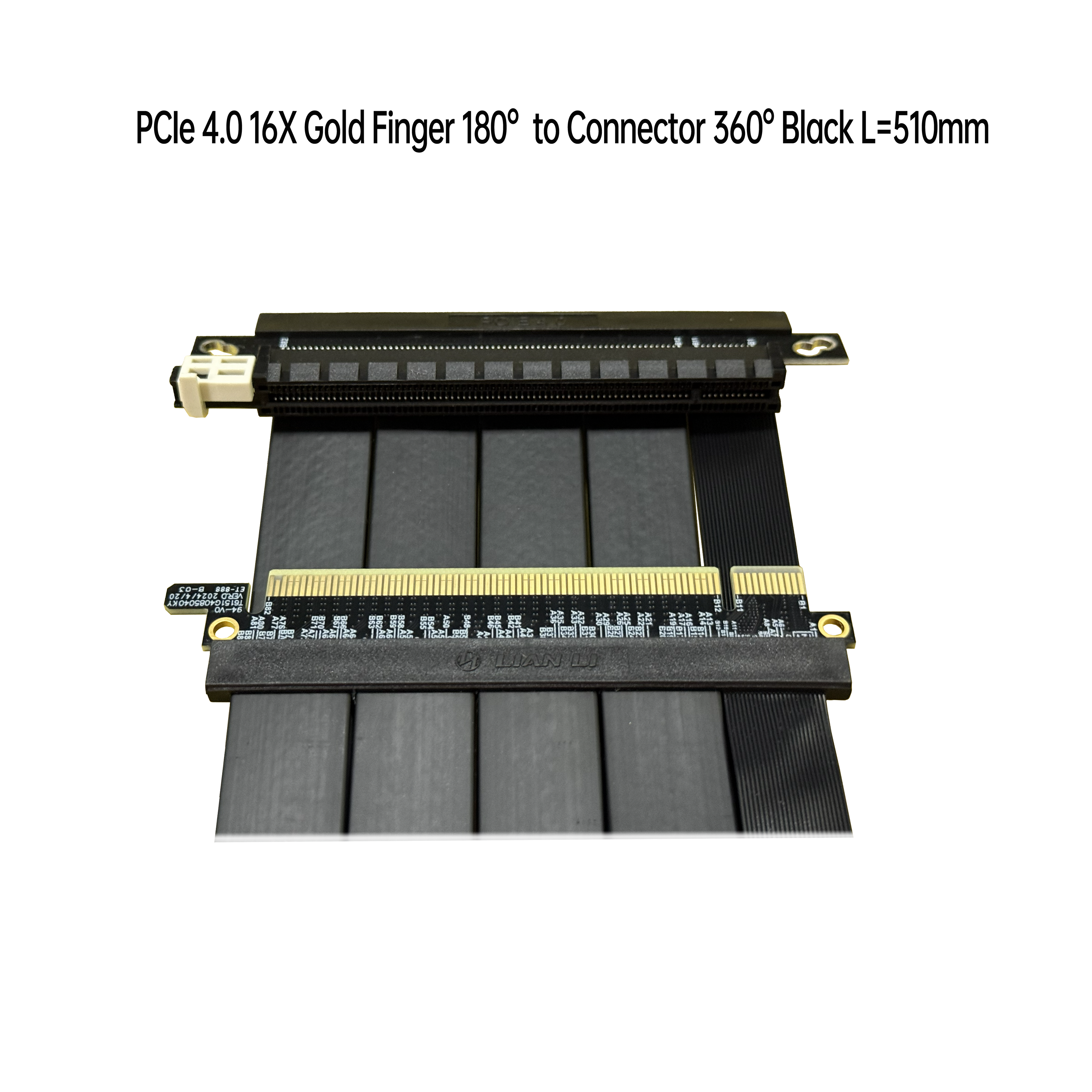 PCIe 4.0 16X 金手指 180° 对 连接器 360° 黑 L=510mm